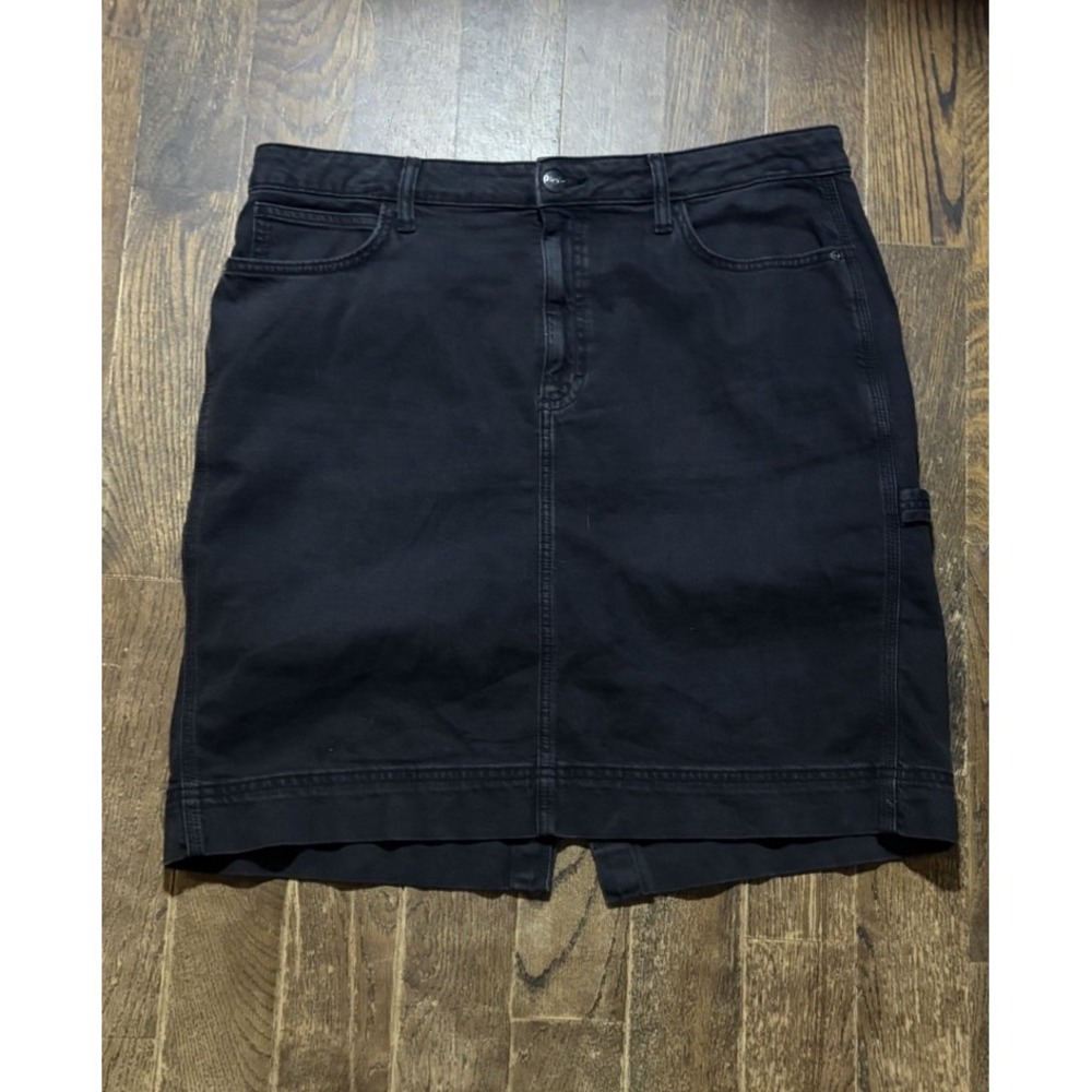 Vintage '90s Y2K Lee Work Black Carpenter Skirt Sz 16 M Grunge Goth Skate Denim